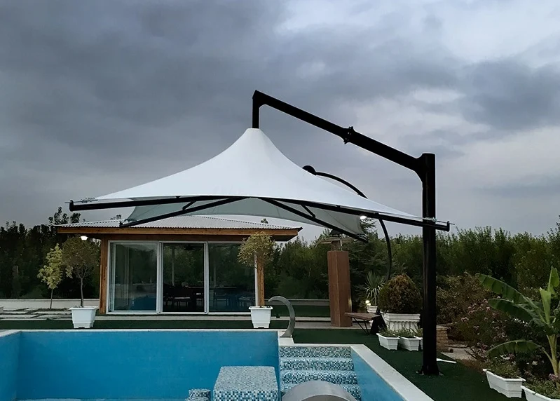 In what dimensions and sizes is the pool canopy produced?